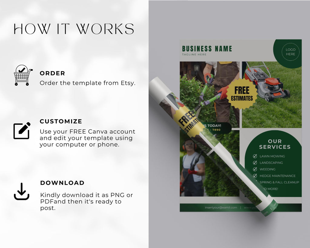 Landscaping Business Bundle, Landscaping Business Cards Template, Landscaping Business Flyer, Landscaping Forms, Landscaping Marketing