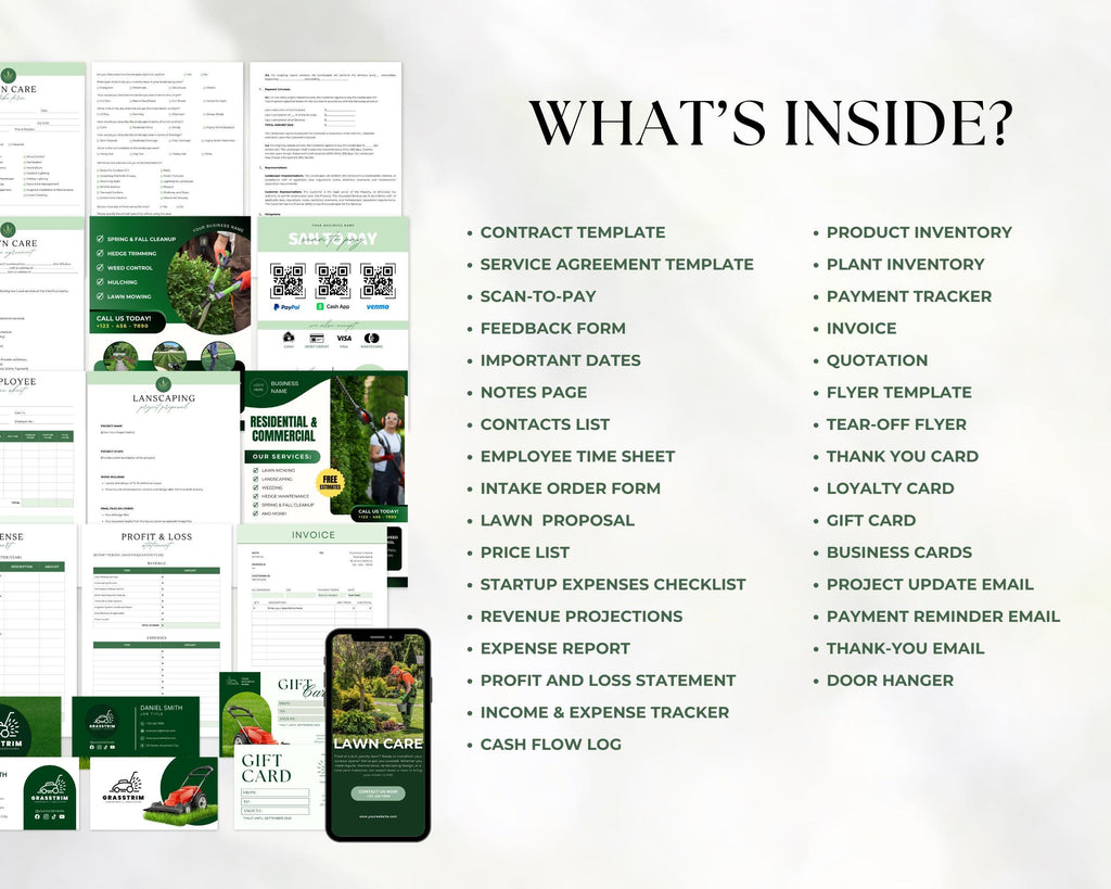 Landscaping Business Bundle, Landscaping Business Cards Template, Landscaping Business Flyer, Landscaping Forms, Landscaping Marketing