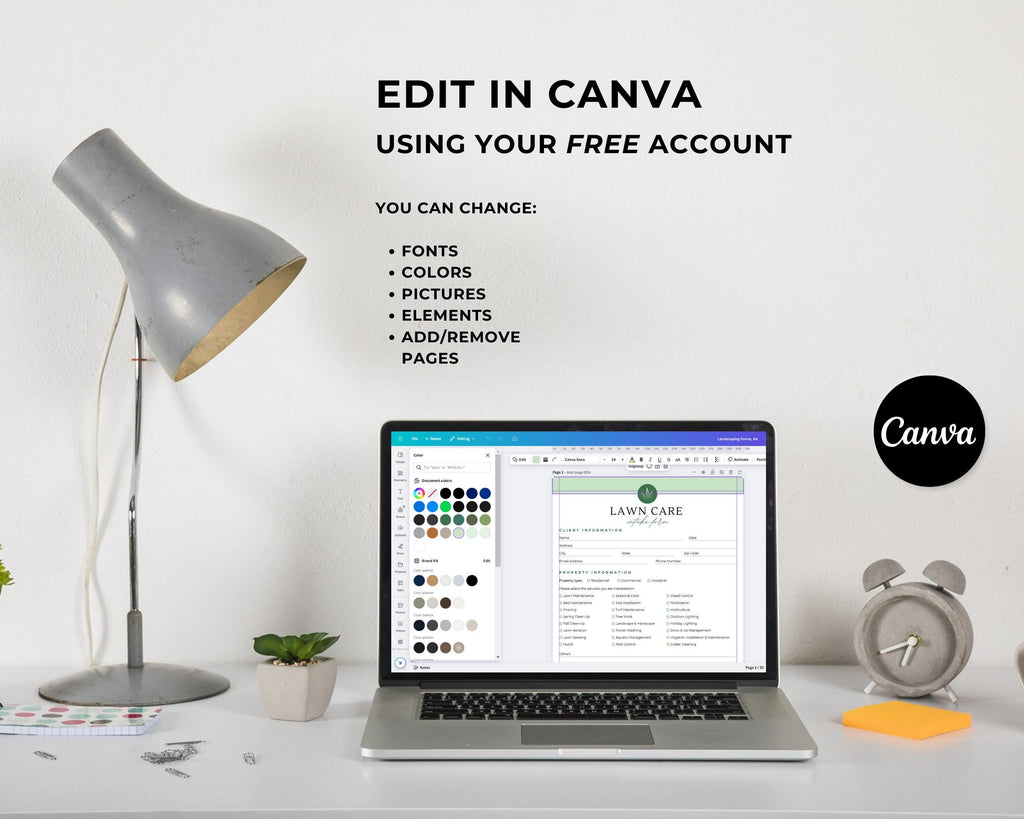 Landscaping & Lawn Care Forms Bundle, Lawn Care Services Forms, Garden Care Forms, Landscaper Forms, Forms Bundle, Price Sheet, Canva