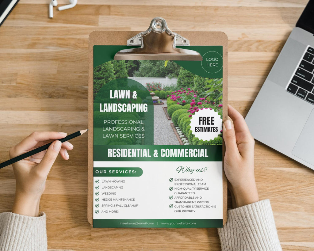 Lawn Care & Landscaping Flyers, Services Flyers, Tear-Off Flyers, Landscaping Services Flyers, Lawn Mowing Flyers, Landscaping Marketing